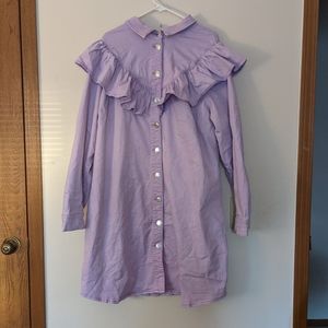 Eloquii | Lavender Western Denim Ruffle Dress